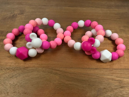 Silicone Teething Bracelets - Shades of Pink