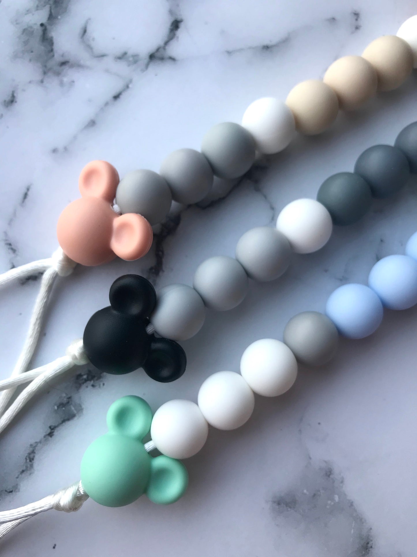 Silicone Bead Pacifier Clip - Mickey Clips