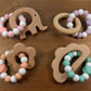 Personalized Silicone & Wood Teething Ring