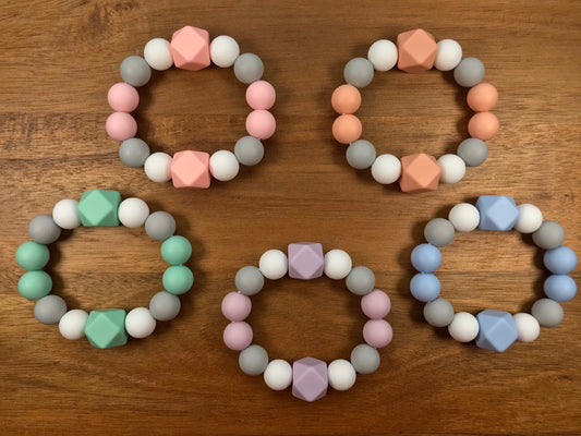 Silicone Teething Bracelets - Pastel Colors
