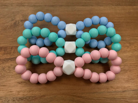 Silicone Bead Teethers - Pastel Colors