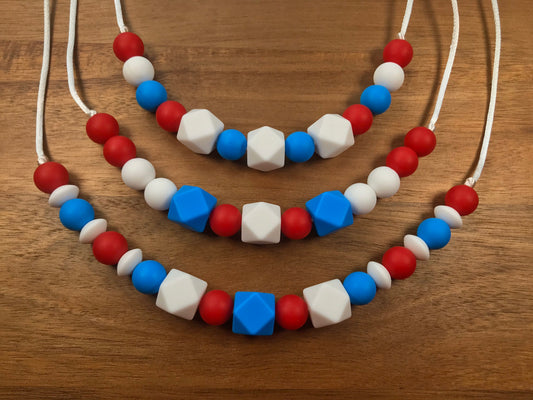 Silicone Teething Necklaces - Patriotic
