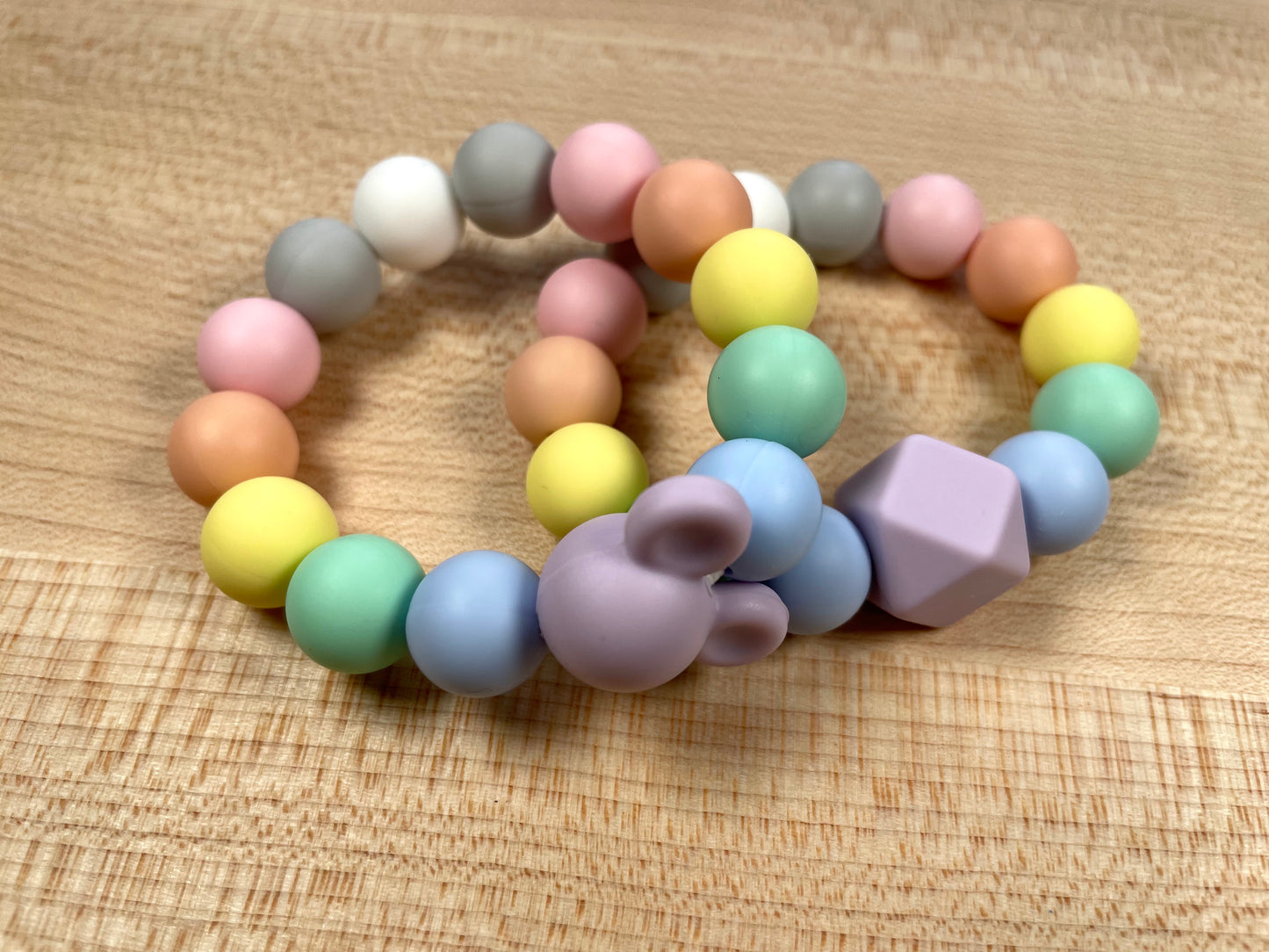 Silicone Bead Teething Bracelet - Rainbow Bracelets