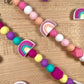 Rainbow Baby Silicone Bead Pacifier Clip