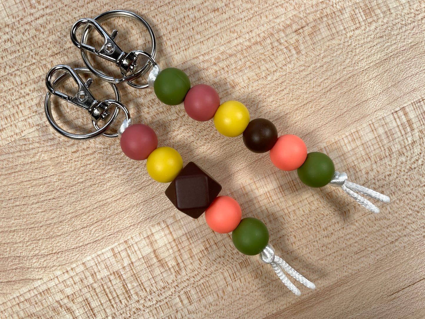Silicone Bead Lanyard & Keychains - Fall Leaves