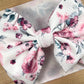 Oversized Baby Girl Bow Headwrap - Pink and White Floral