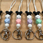 Silicone Bead Lanyards - Pastel Mickey