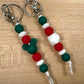 Silicone Bead Keychains & Lanyards - Christmas Colors