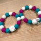 Silicone Bead Teething Bracelet - Summer Colors