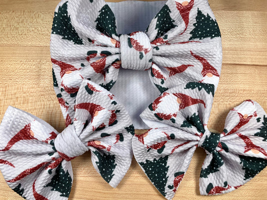 Baby Bow Headbands - Christmas Gnome