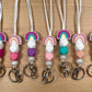 Silicone Beaded Teacher Lanyard - Rainbow Bead