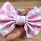 Oversized Baby Girl Bow Headwrap - Pink Cow Print