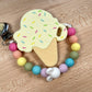 Silicone Bead Teethers and Paci Clips - Rainbow
