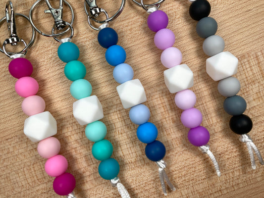 Silicone Bead Keychain - Ombré Colors