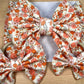 Textured Baby Bow Headbands - Fall Floral Pumpkin
