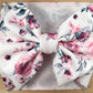 Oversized Baby Girl Bow Headwrap - Pink and White Floral