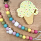 Silicone Bead Teethers and Paci Clips - Rainbow