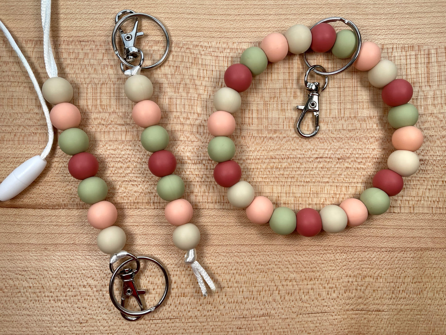 Silicone Bead Lanyard & Keychains - Pastel Fall