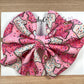 Bullet Fabric Baby Bow Nylon Headbands - Pink Animal Crackers