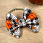 Textured Baby Bow Nylon Headbands - Fall Plaid Pumpkin