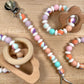 Silicone & Wood Teething Gift Set - Silicone Bead Pacifier Clip