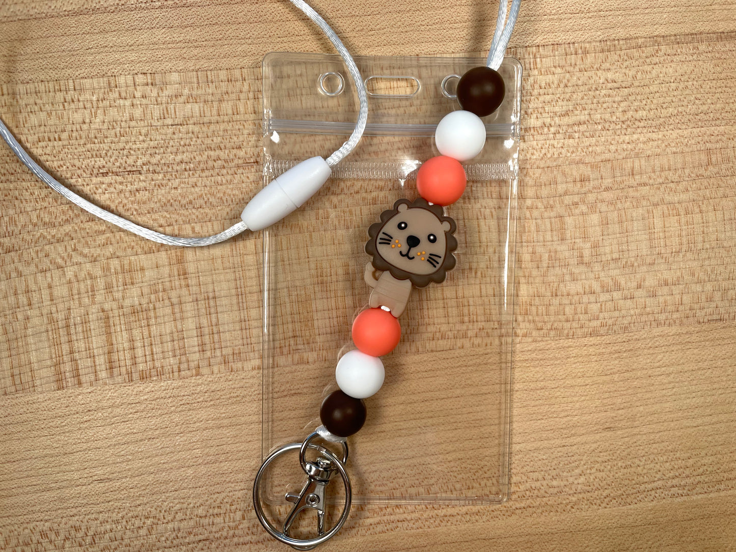 Silicone Bead Lanyard & Keychain - Lion Bead