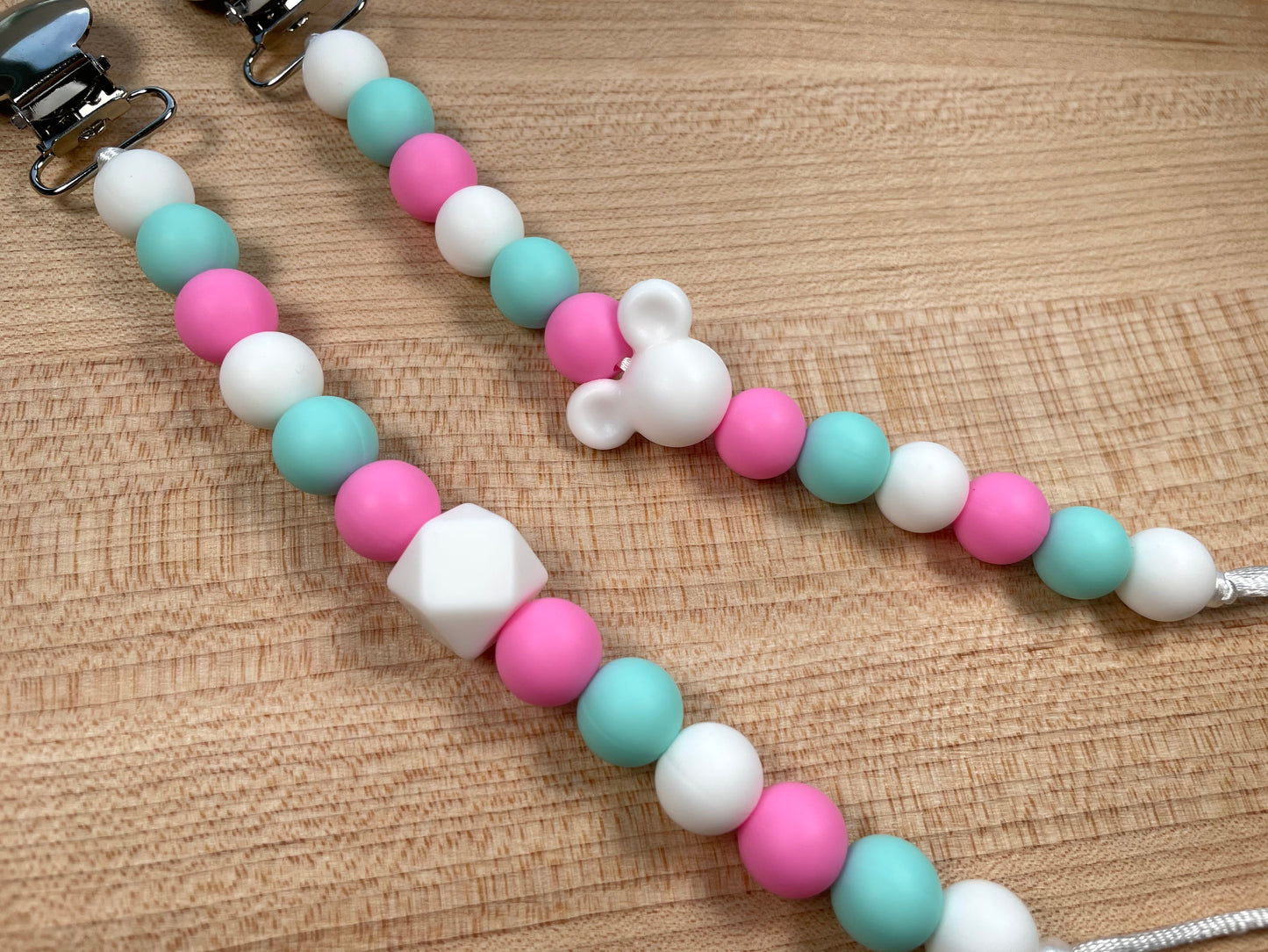 Silicone Bead Pacifier Clip - Summer Colors